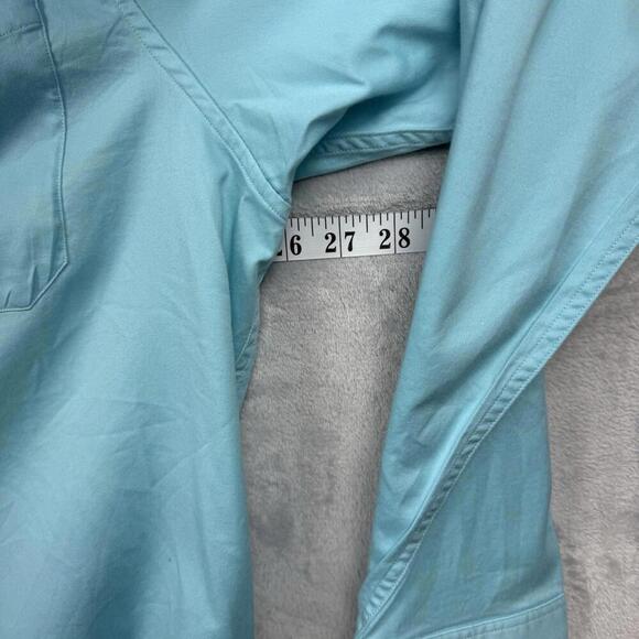 Tommy Bahama Aqua Blue Long Sleeve Shirt Men XL Tall Silk Cotton Blend Casual - Picture 10 of 12